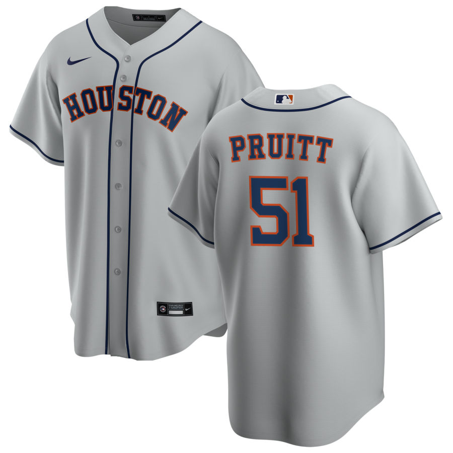 Nike Men #51 Austin Pruitt Houston Astros Baseball Jerseys Sale-Gray